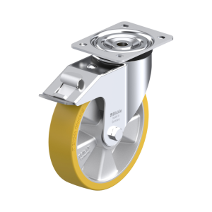Heavy duty castors - Swivel castors with brake - Ø200 mm (PU)