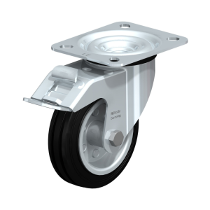 Transport wheels - Swivel castors with brake - Ø100 mm (Rubber)