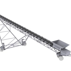 W0000006-100: Hire: Mobile belt conveyor with infeed conveyor - 32m x width 800 mm