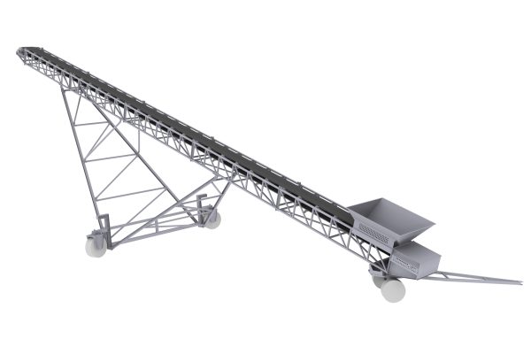 W0000006-100: Hire: Mobile belt conveyor with infeed conveyor - 32m x width 800 mm