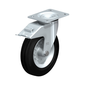 Transport wheels - Swivel castors with brake - Ø200 mm (Rubber)